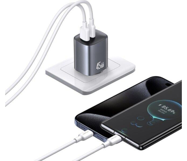 USAMS 45W GaN 1xUSB-A 1xUSB-C - 1471728 - zdjęcie 2